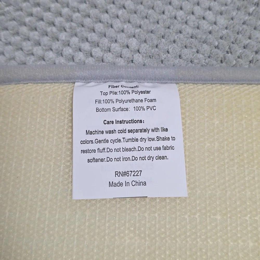 Comfort Bay Light Gray Memory Foam Bath Rug Set